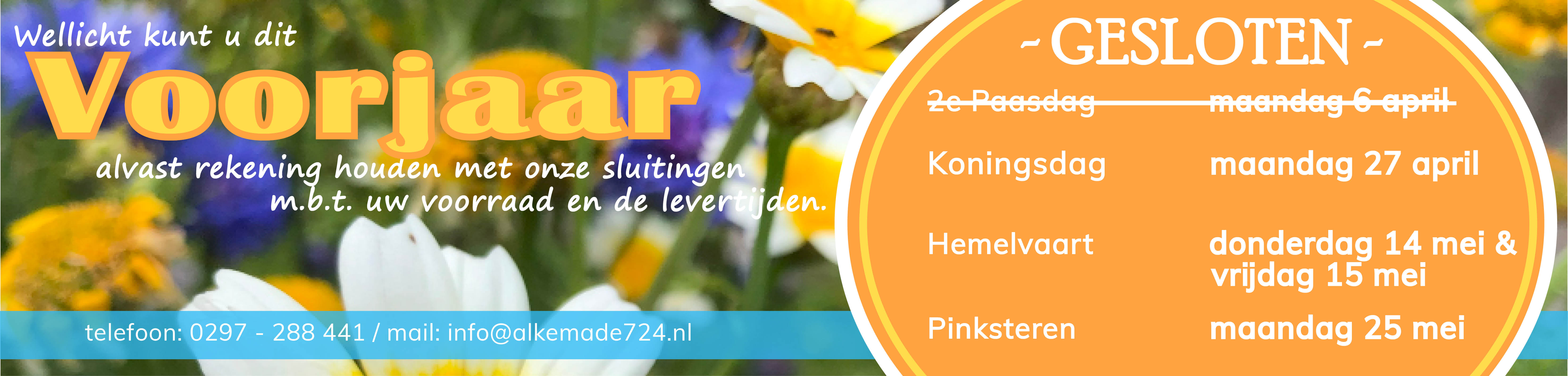 voorjaarssluitingen overzicht